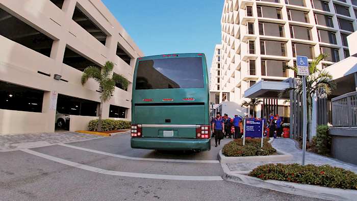 Baby J and his Cuban teammates arrive at their Miami hotel, with Billy lying in wait.